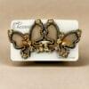 Double Butterfly Hair Clip with Golden Diamond Stones – Fancy & Elegant Hair Accessory for Women | Kiswa Online Store