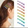 6-Piece Curved Hair Pin Set with Bow – Multicolor Plastic Hair Clips for Women | Kiswa Online Store