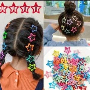 10 Pcs Colorful Star Hair Clips for Baby Girls – Cute & Secure Hair Accessories | Kiswa Online Store