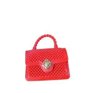 Red Baby Bag in Soft Plastic – Unique Pearl-Linked Design for Moms | Kiswa Online Store