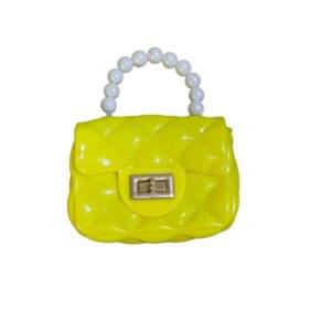 Yellow Baby Bag with Pearl Handle – Stylish & Functional Diaper Bag for Moms | Kiswa Online Store