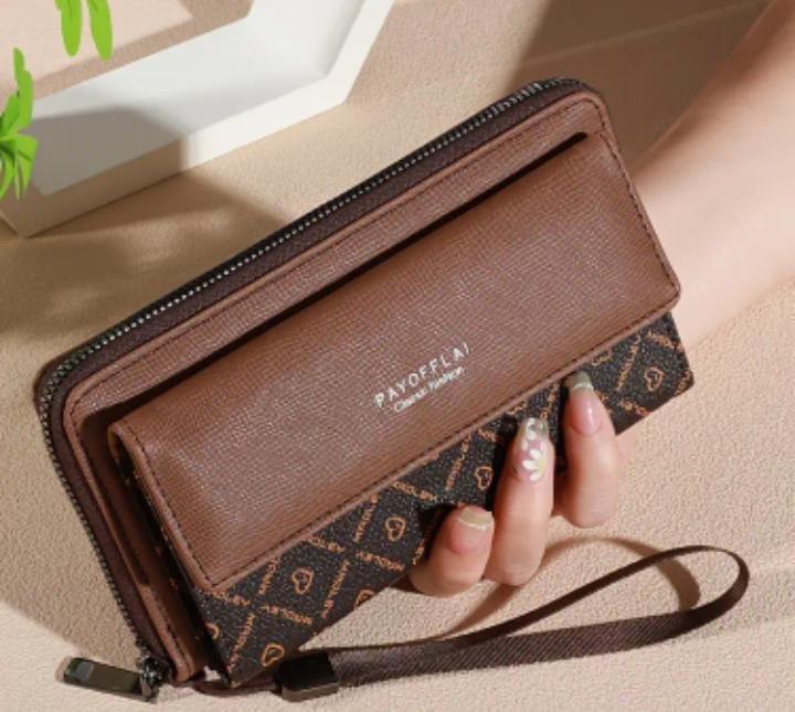 Brown Multi-Pocket Ladies’ Purse – Stylish & Spacious Handbag for Women | Kiswa Online Store