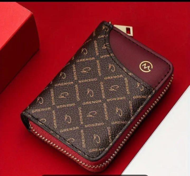 Stylish Brown & Red Printed Purse – Elegant Handbag for Women | Kiswa Online Store