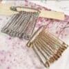 12 Pcs Fancy Safety Pins Set – Silver & Golden Colors for Abaya & Hijab Styling | Kiswa Online Store